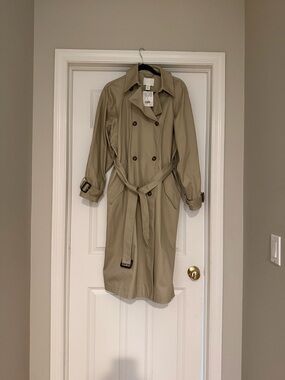 H&M Oversized Long Double-Breasted Trench Coat